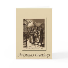 Christmas Vintage Carol Singers and Musicians Card card