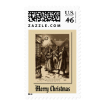 Christmas Vintage Carol Singers, Musicians Stamp stamp