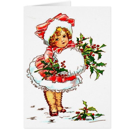 Christmas Vintage Girl Cards
