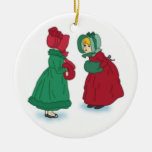 Christmas vintage girls ornament