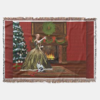 Christmas, Vintage Home, Holiday Toast Throw