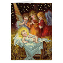 Christmas Vintage Nativity Scene Card