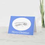 Christmas Vintage rural house in snow card