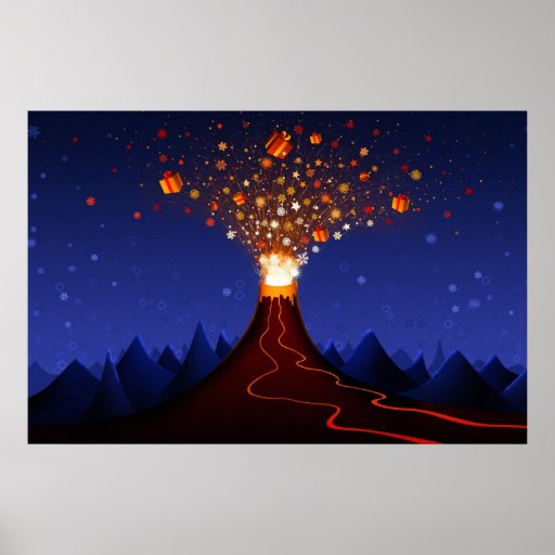 Christmas Volcano Print
