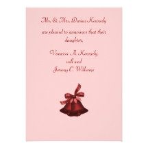Christmas/Wedding Bells - Cranberry Red Custom Invitation