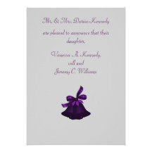 Christmas/Wedding Bells - Rich Royal Purple Announcements