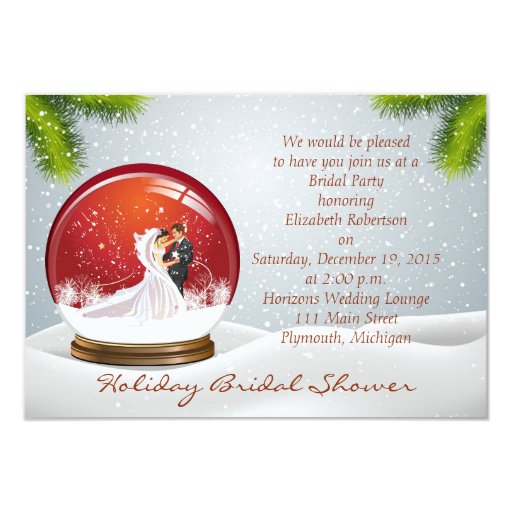 Christmas Wedding Bridal Shower 3.5x5 Paper Invitation Card Zazzle
