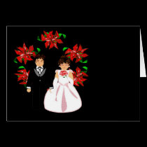 Christmas Wedding Couple I With Wreath cards
