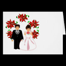 Christmas Wedding Couple I With Wreath cards