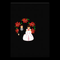 Christmas Wedding Couple With Wreath invitations