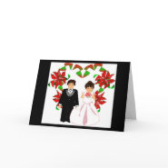 Christmas Wedding Heart Floral Wre... - Customized card