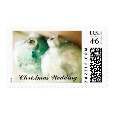 Christmas wedding holiday wedding invitations postage stamps by