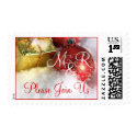 Christmas Wedding Monogram Postage postage