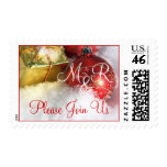 Christmas Wedding Monogram Postage
