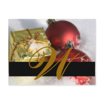 Christmas Wedding Monogram Save the Date Card postcards by Christmas_Wedding Christmas Wedding Monogram Save the Date Card postcards