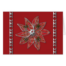 Christmas Wedding Thank you note card poinsettia