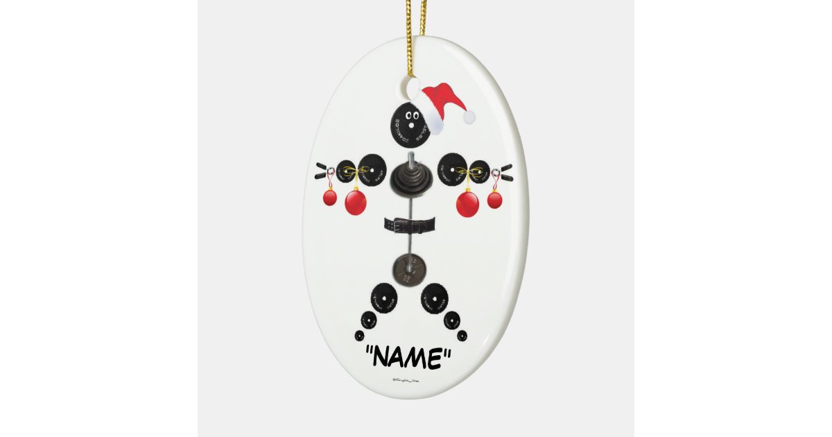 christmas weight lifting cartoon ceramic ornament zazzle christmas weight lifting cartoon ceramic ornament zazzle