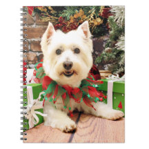 Christmas - West Highland Terrier - Abby Spiral Notebook