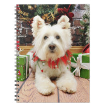 Christmas - West Highland Terrier - Polo Spiral Note Book