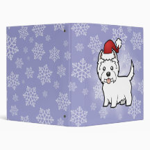 Christmas West Highland White Terrier 3 Ring Binder
