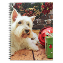 Christmas - Westie - Bailey Spiral Notebook