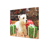 Christmas - Westie - Callie Canvas Prints