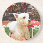 Christmas - Westie - Callie Drink Coasters Christmas - Westie - Callie Drink Coasters