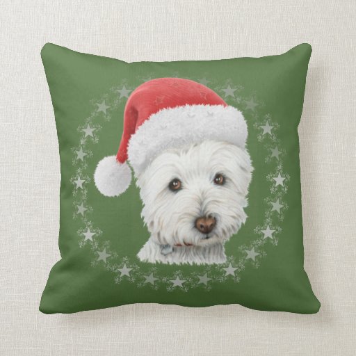 pottery barn christmas dog pillow