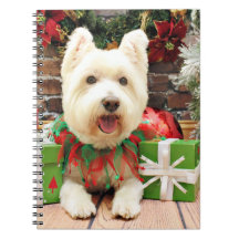 Christmas - Westie - Lucky Spiral Note Book