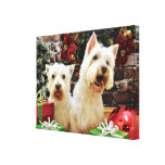 Christmas - Westies - Bailey and Callie Canvas Print