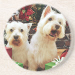 Christmas - Westies - Bailey and Callie Coasters Christmas - Westies - Bailey and Callie Coasters