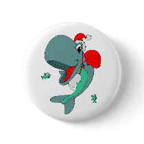 Christmas Whale buttons