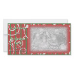 Christmas Whimsical Swirls Photo Card Red Green