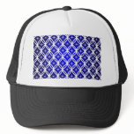 Christmas white abstract pattern with stars blue hats
