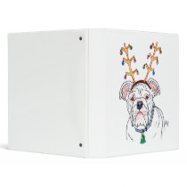Christmas White Bulldog Binder