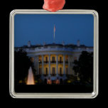 Christmas White House at Night Ornament