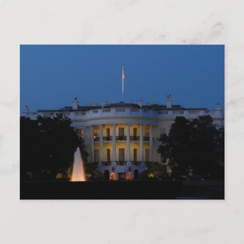 Christmas White House at Night Postcard postcard