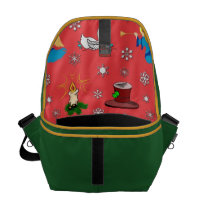 Christmas – White Swans & Brown Top Hats messenger bags
