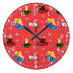 Christmas – White Swans & Brown Top Hats Wallclock