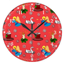 Christmas – White Swans & Brown Top Hats wall clocks