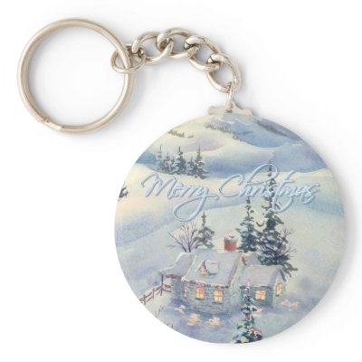 CHRISTMAS WINTER SCENE by SHARON SHARPE keychains