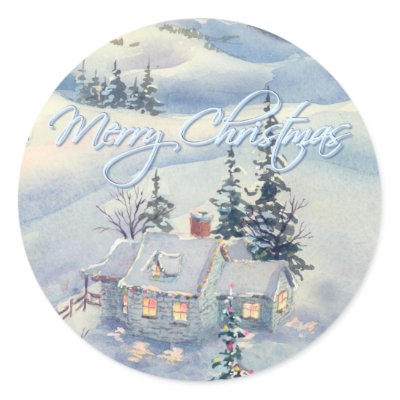 CHRISTMAS WINTER SCENE by SHARON SHARPE stickers