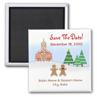 Christmas Winter Wedding Save The Date Magnet by JillsPaperie