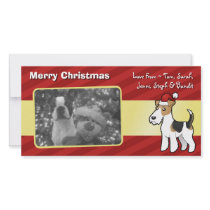 Christmas Wire Fox Terrier Photo Card