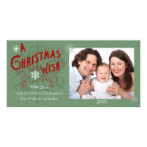 Christmas Wish And Snowflakes Photo Cards photo cards