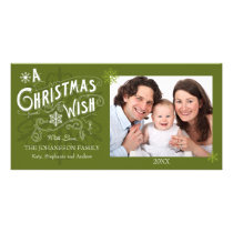Christmas Wish And Snowflakes Photo Cards photo cards