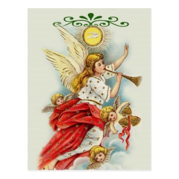 Christmas wishes angels post card