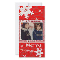 Christmas Wishes Family Photo Card - Red photo cards by jamiecreates1 Christmas Wishes Family Photo Card - Red photo cards