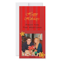 Christmas Wishes Family Photo Card - Red photo cards