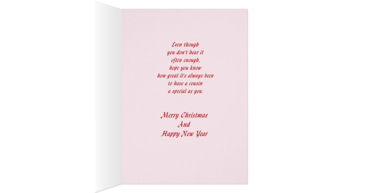 Christmas Wishes for a Special Cousin Card | Zazzle